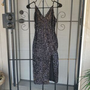 Celebrity Black Sequin Homecoming Dress by Hera Collection